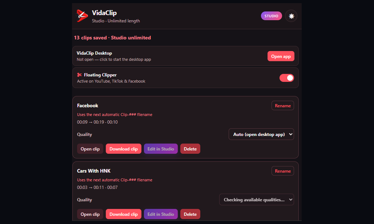 Extension Controls Popup